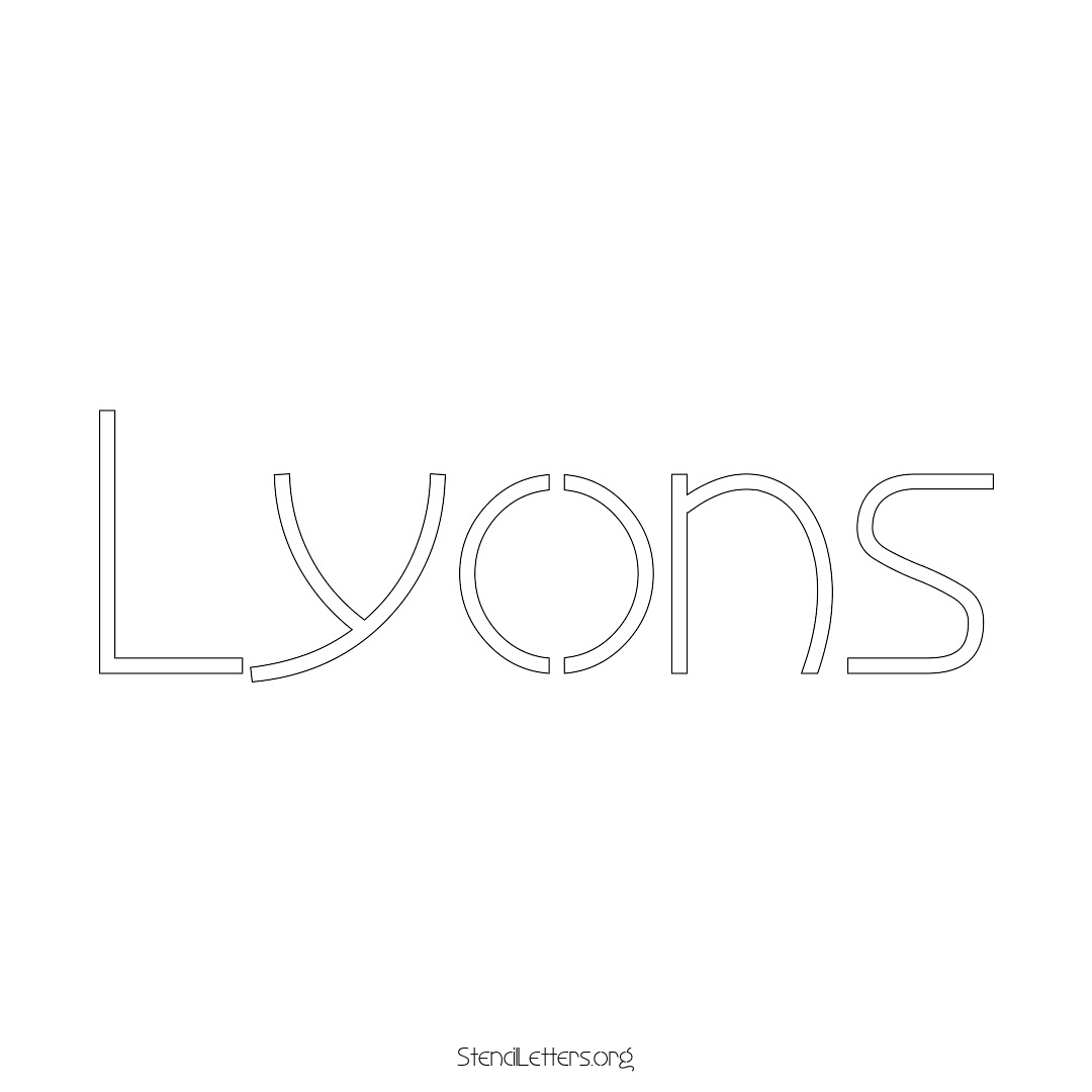 Lyons name stencil in Simple Elegant Lettering