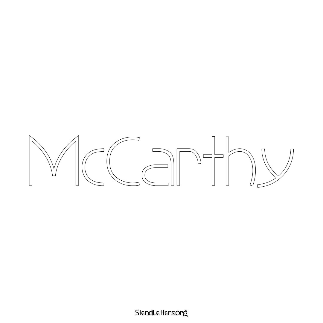 McCarthy name stencil in Simple Elegant Lettering