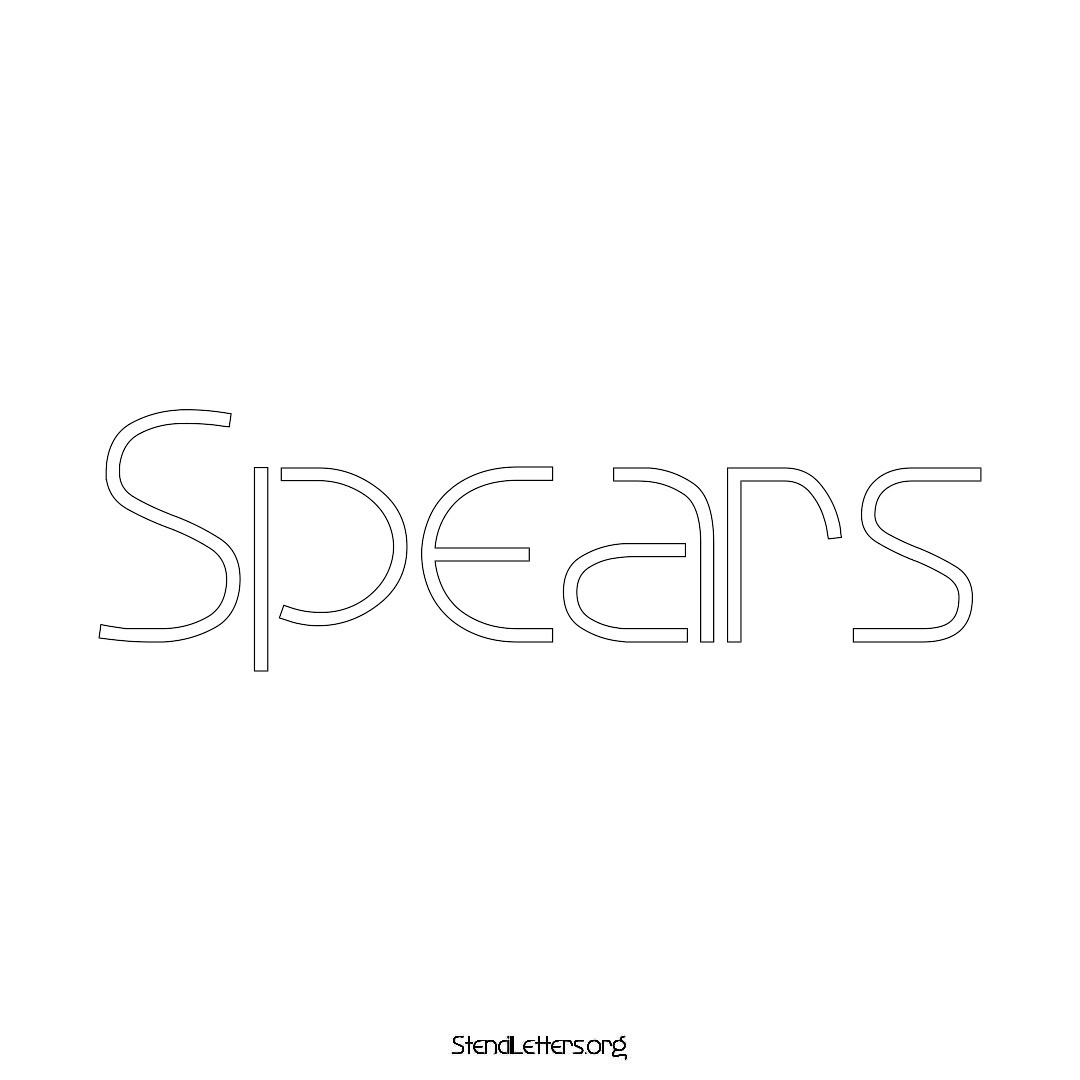 Spears name stencil in Simple Elegant Lettering