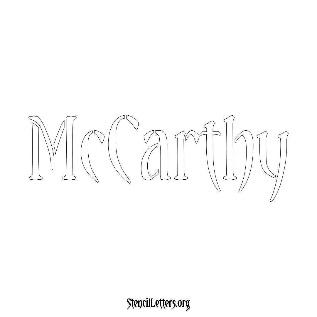 McCarthy name stencil in Vintage Brush Lettering