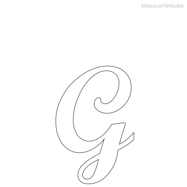 Stencil Letter Cursive G