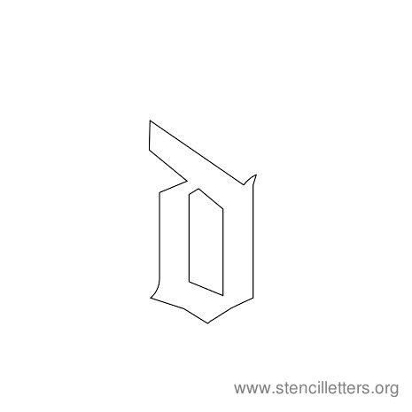 lowercase gothic stencil letter d