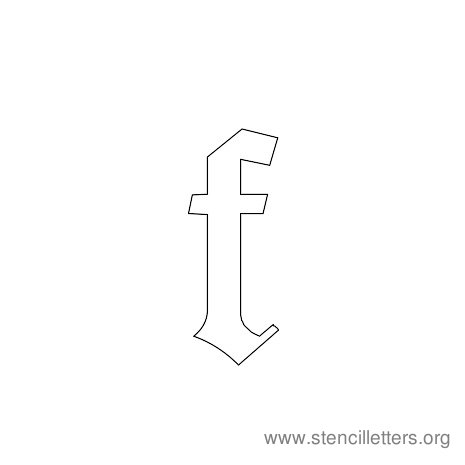 lowercase gothic stencil letter f