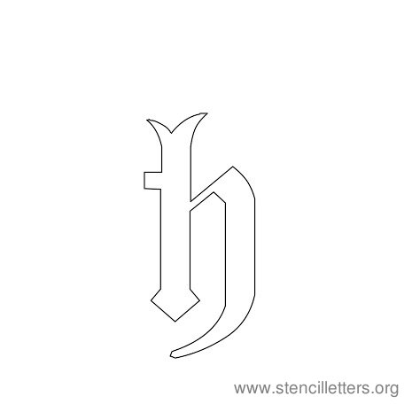 lowercase gothic stencil letter h