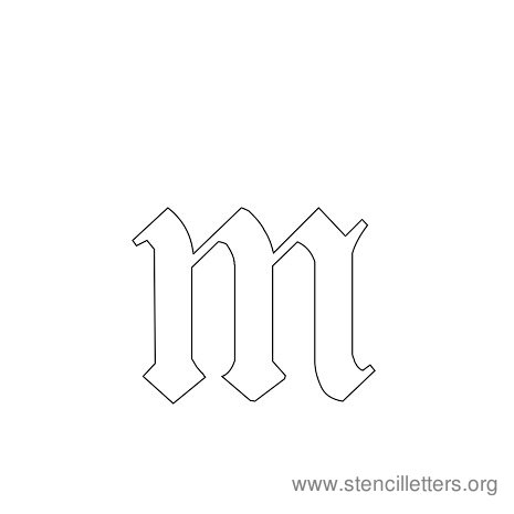 lowercase gothic stencil letter m
