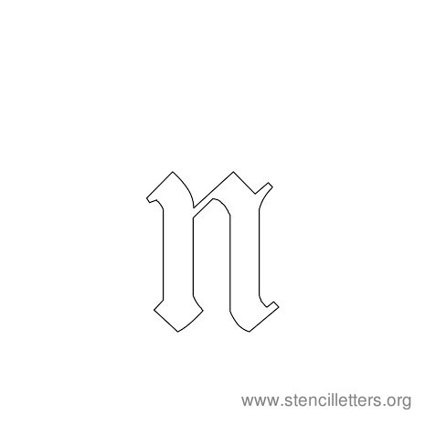 lowercase gothic stencil letter n