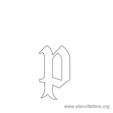 lowercase gothic stencil letter p