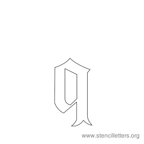 lowercase gothic stencil letter q