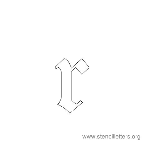 lowercase gothic stencil letter r