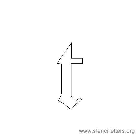 lowercase gothic stencil letter t