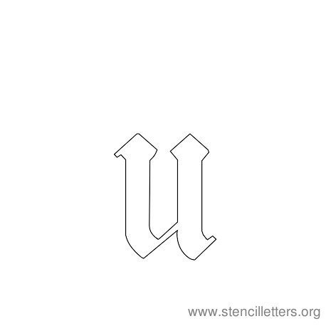 lowercase gothic stencil letter u