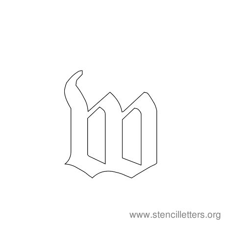 lowercase gothic stencil letter w