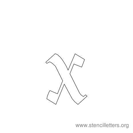 lowercase gothic stencil letter x