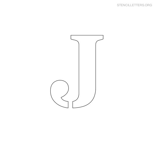 Stencil Letter Uppercase J
