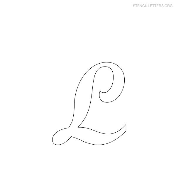 Stencil Letter Cursive L
