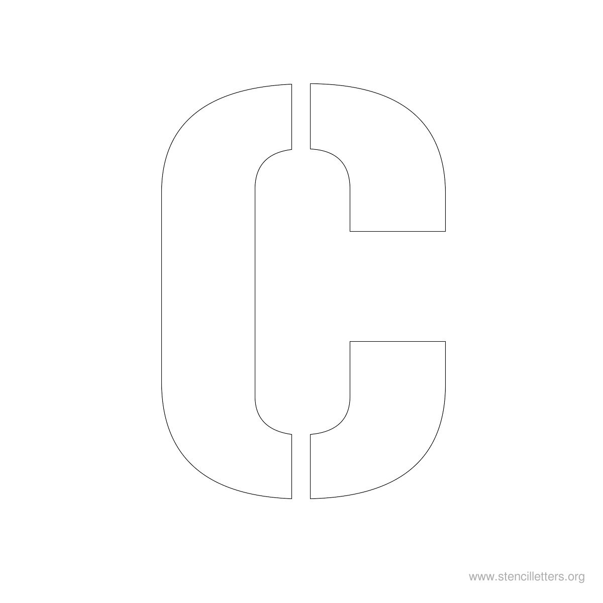 Large Stencil Letters Style #1 C