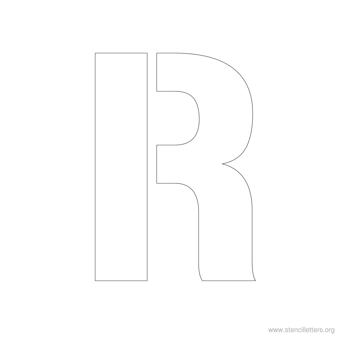 Large Stencil Letters Style #1 R