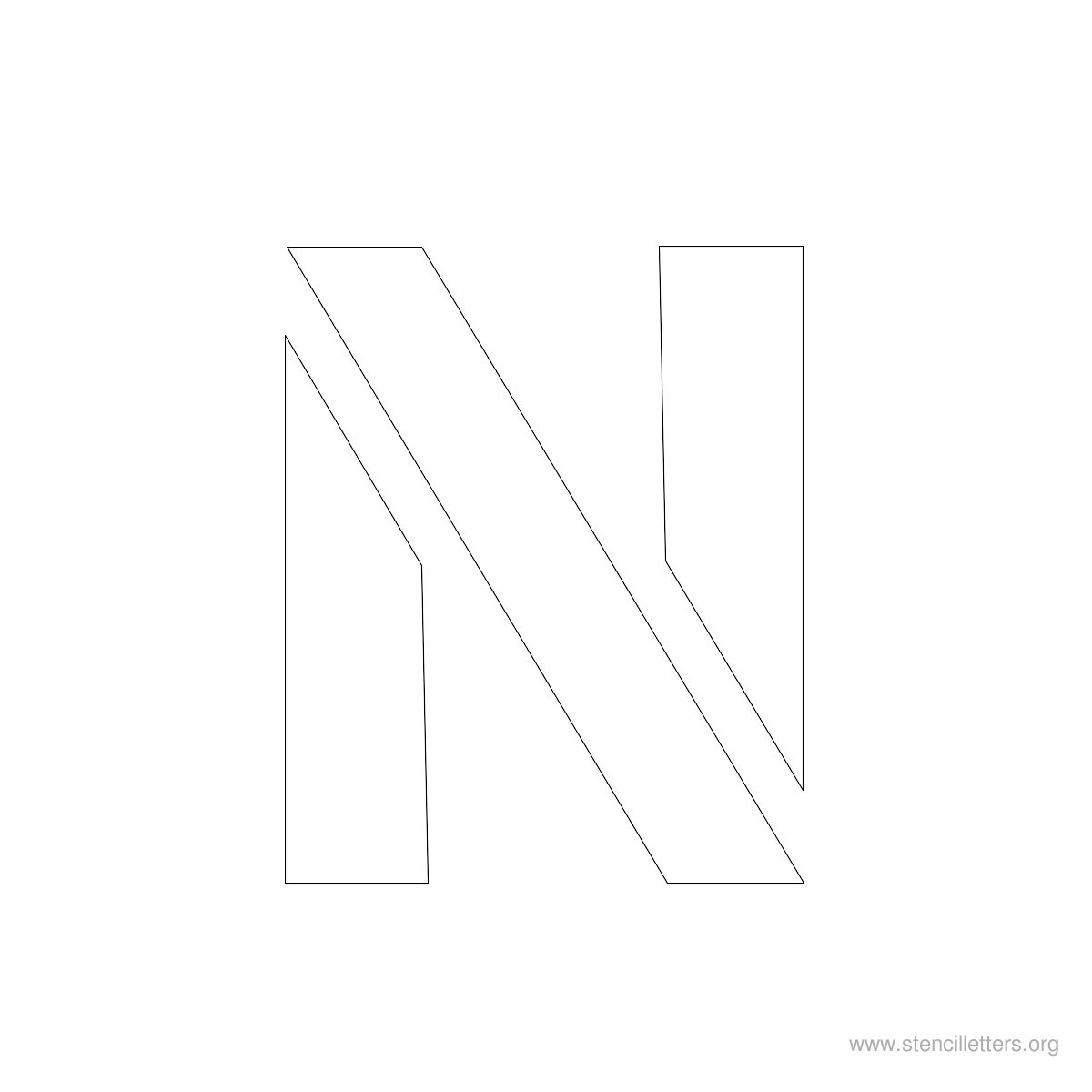 Large Stencil Letters Style #2 N