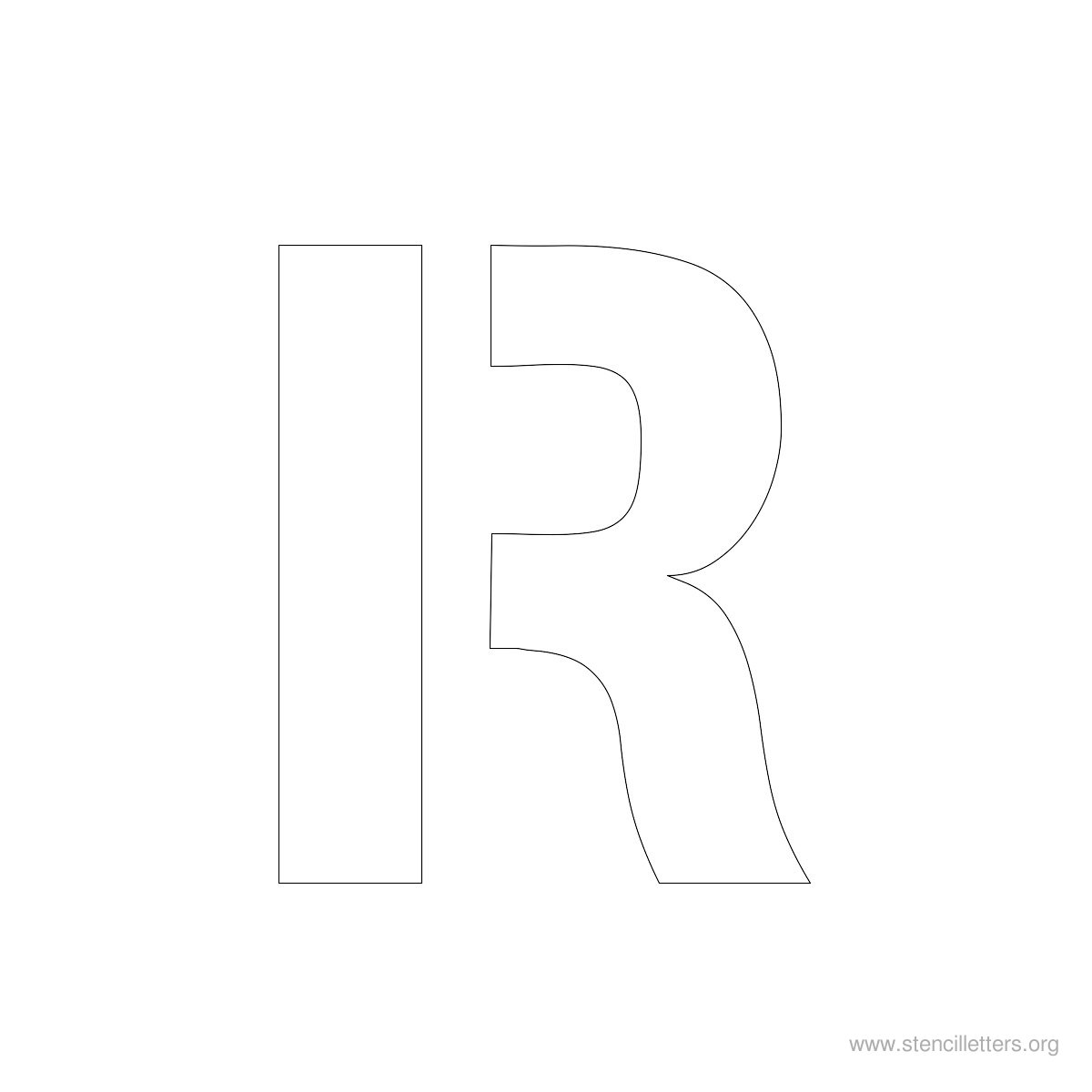 Large Stencil Letters Style #2 R