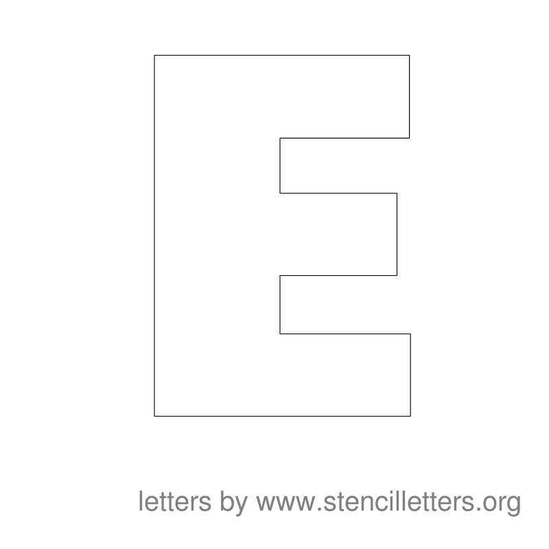 Large Stencil Letters Alphabet E