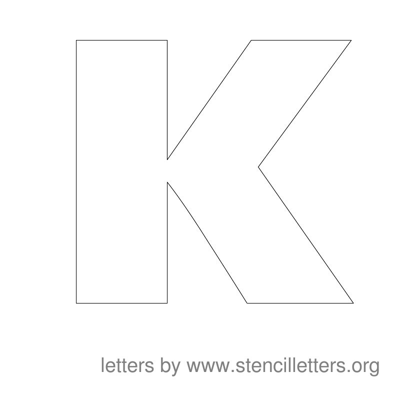 Large Stencil Letters Alphabet K