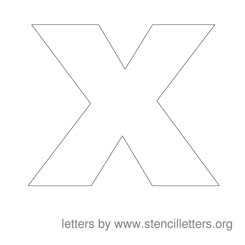 Large Stencil Letters Alphabet X