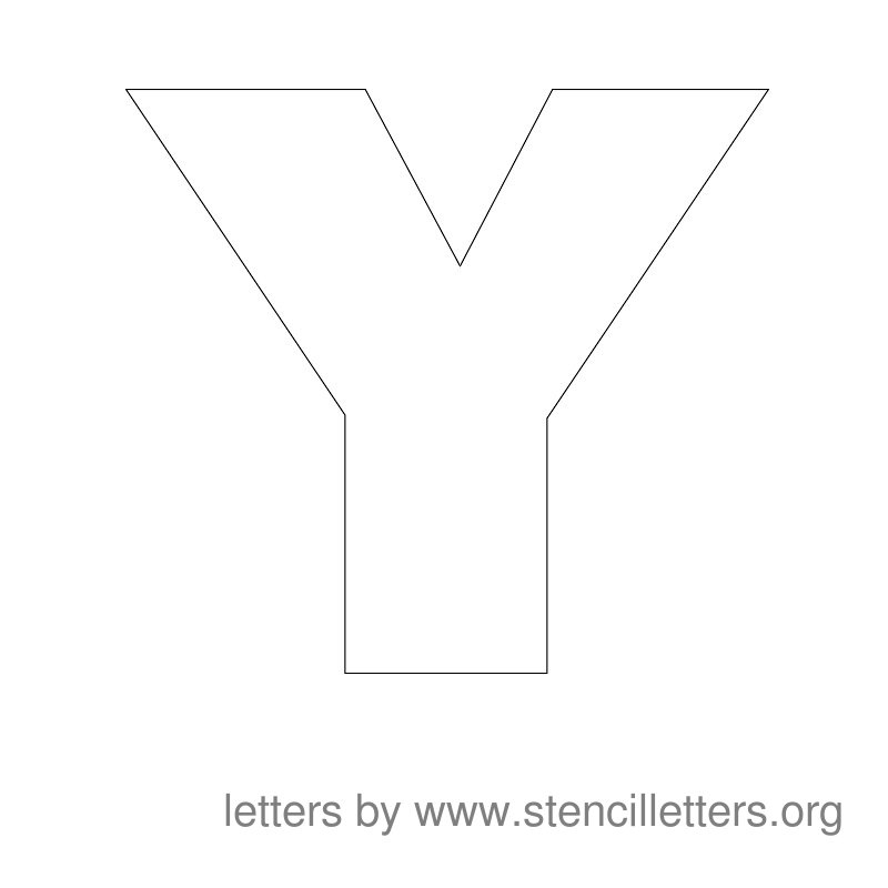 Large Stencil Letters Alphabet Y