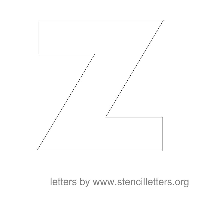 Large Stencil Letters Alphabet Z