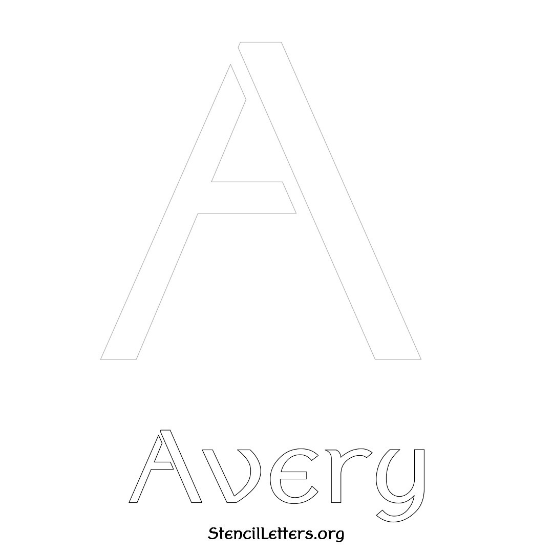 Avery printable name initial stencil in Ancient Lettering