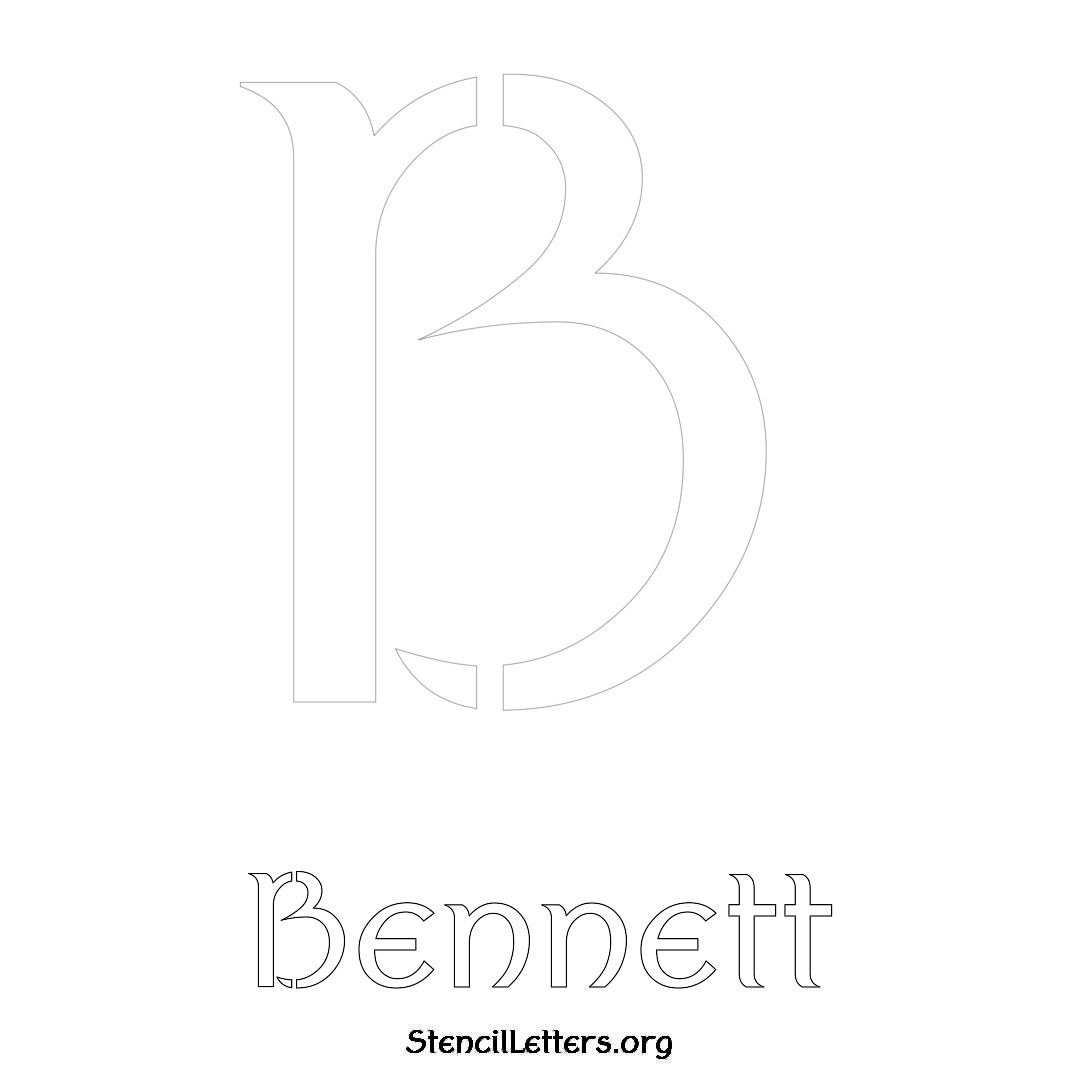 Bennett printable name initial stencil in Ancient Lettering
