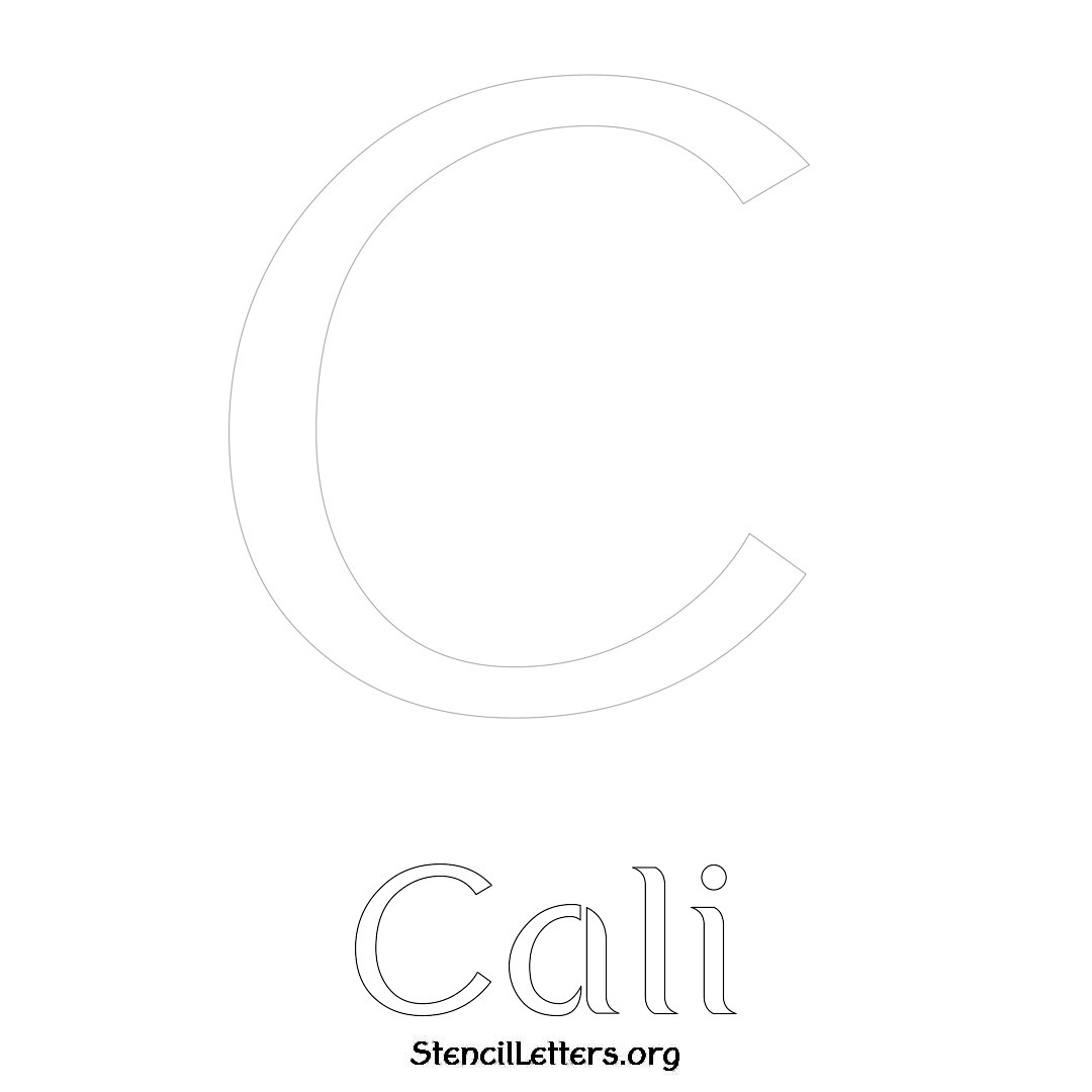 Cali printable name initial stencil in Ancient Lettering