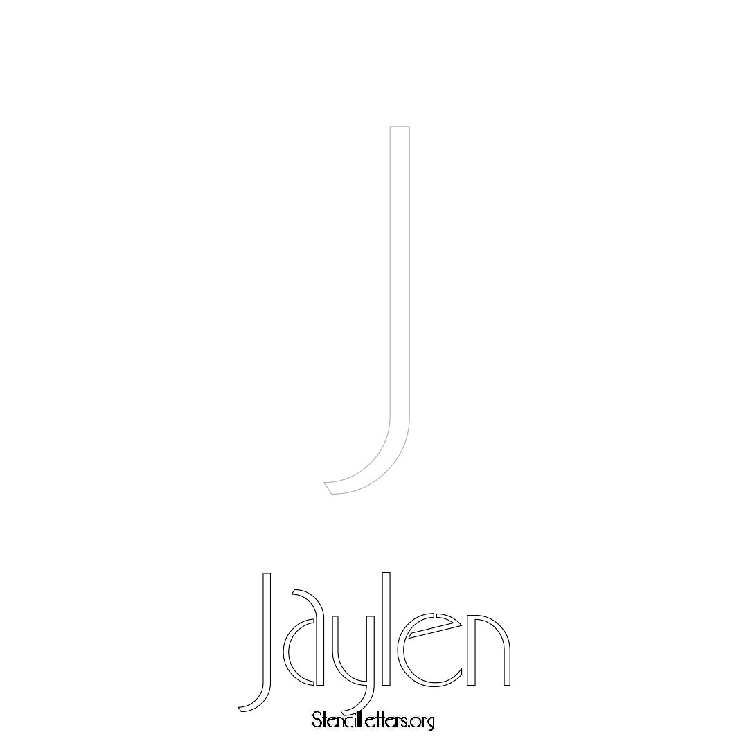 Jaylen printable name initial stencil in Art Deco Lettering