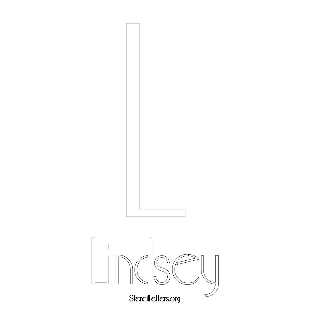 Lindsey printable name initial stencil in Art Deco Lettering