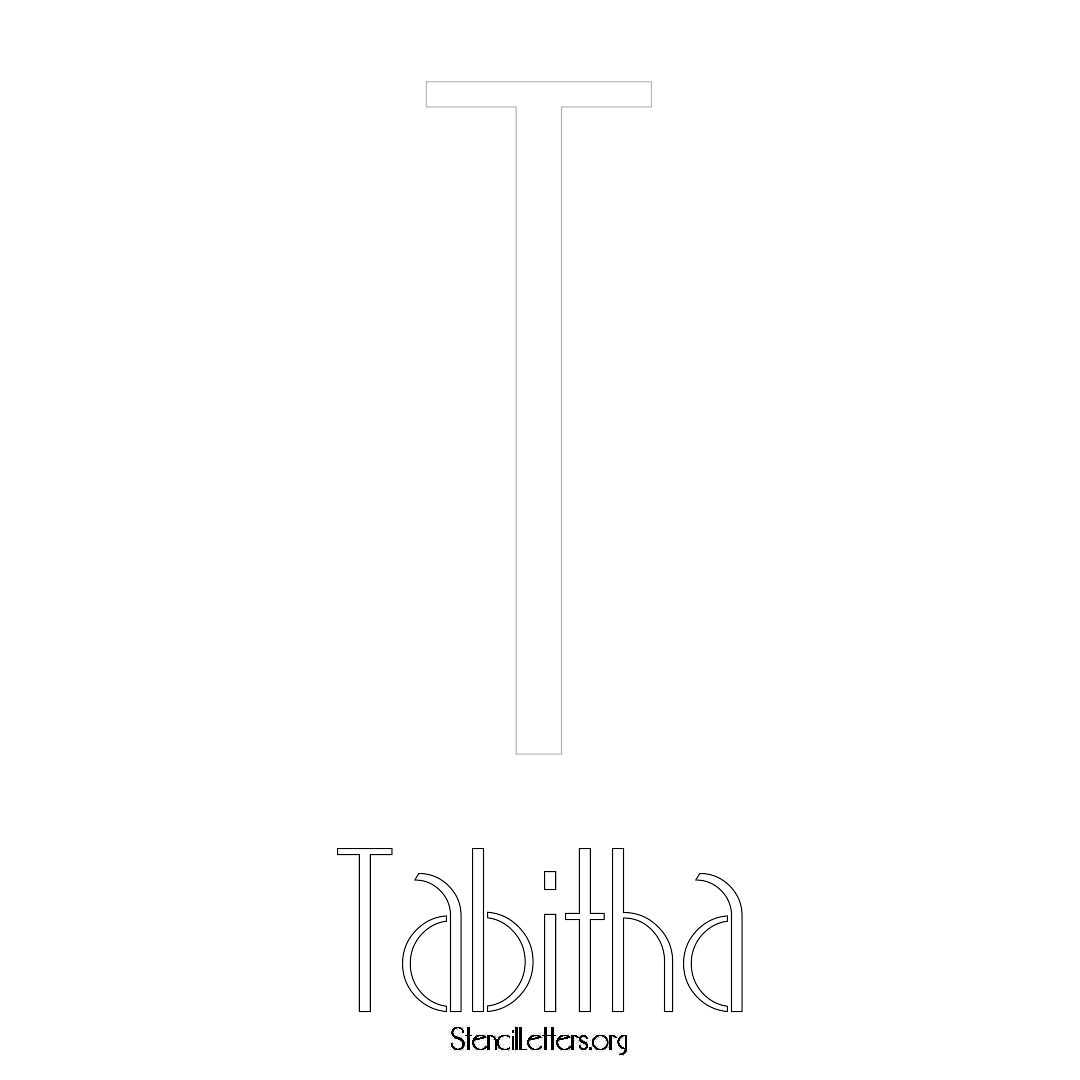 Tabitha printable name initial stencil in Art Deco Lettering