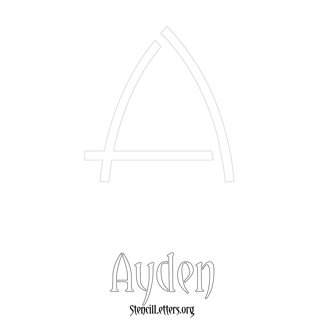 Ayden printable name initial stencil in Simple Elegant Lettering