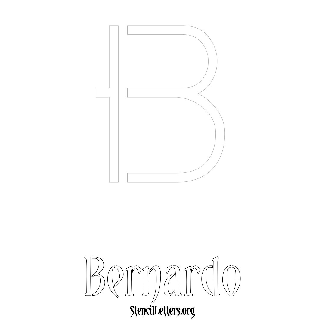Bernardo printable name initial stencil in Simple Elegant Lettering