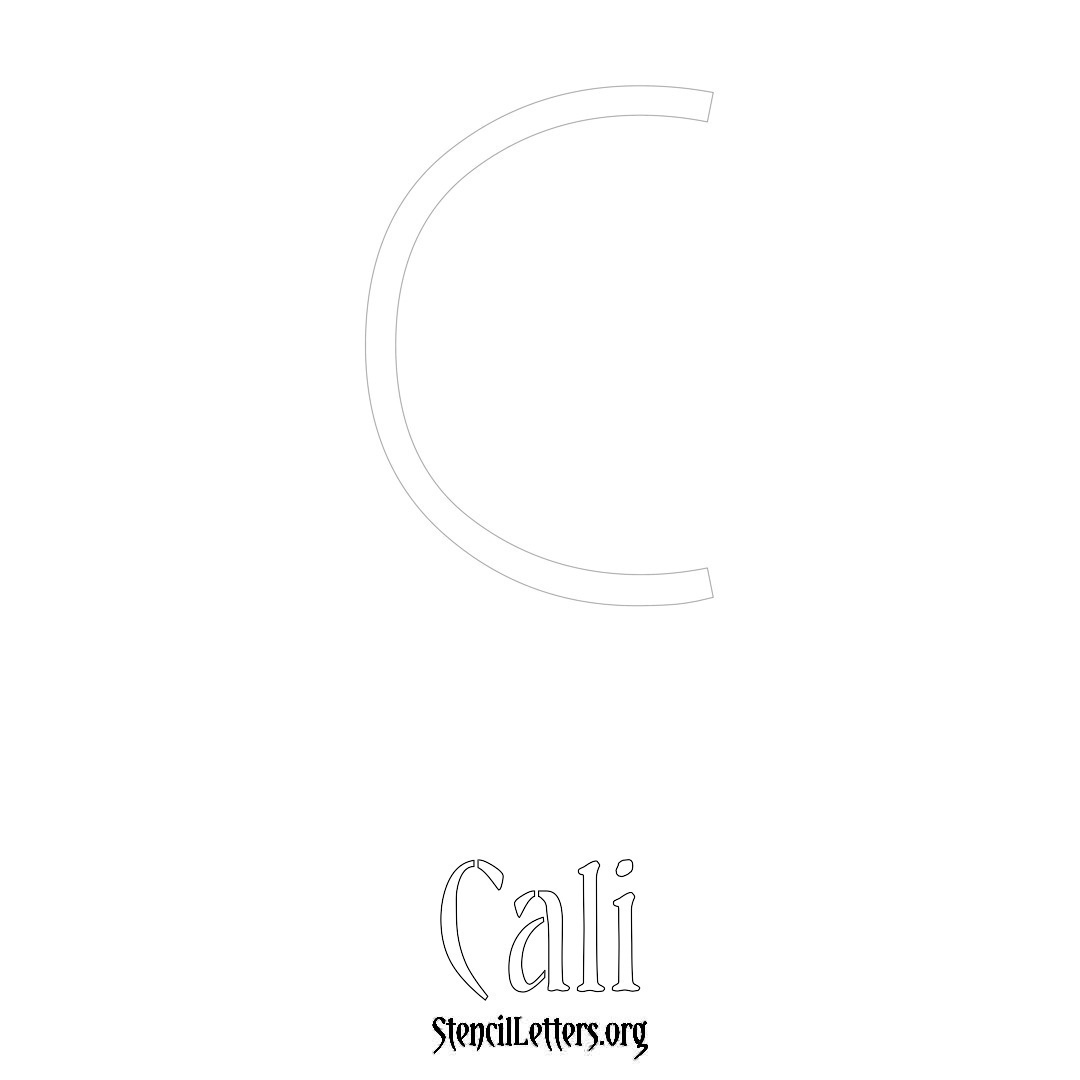 Cali printable name initial stencil in Simple Elegant Lettering