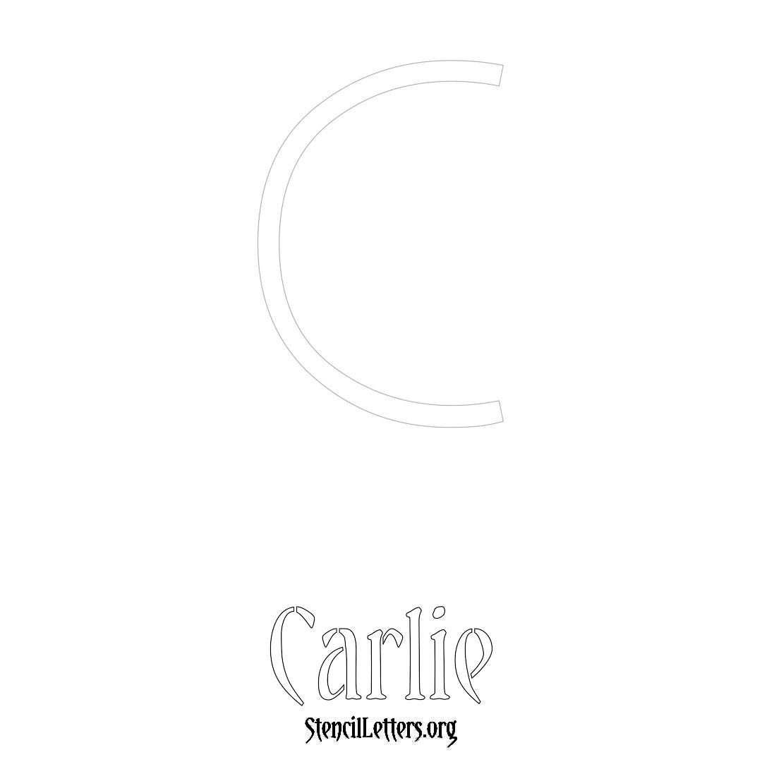 Carlie printable name initial stencil in Simple Elegant Lettering