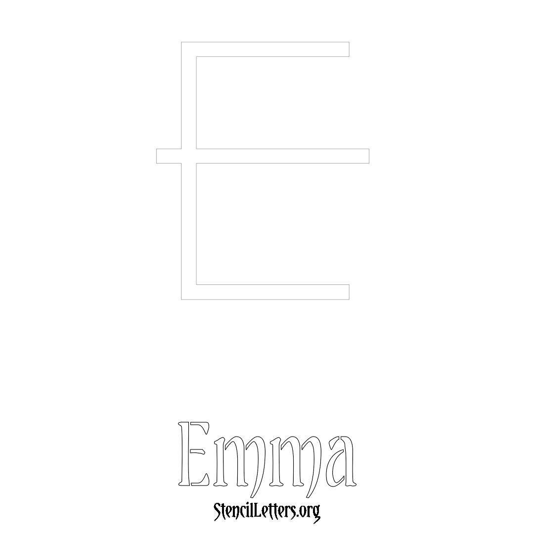 Emma printable name initial stencil in Simple Elegant Lettering