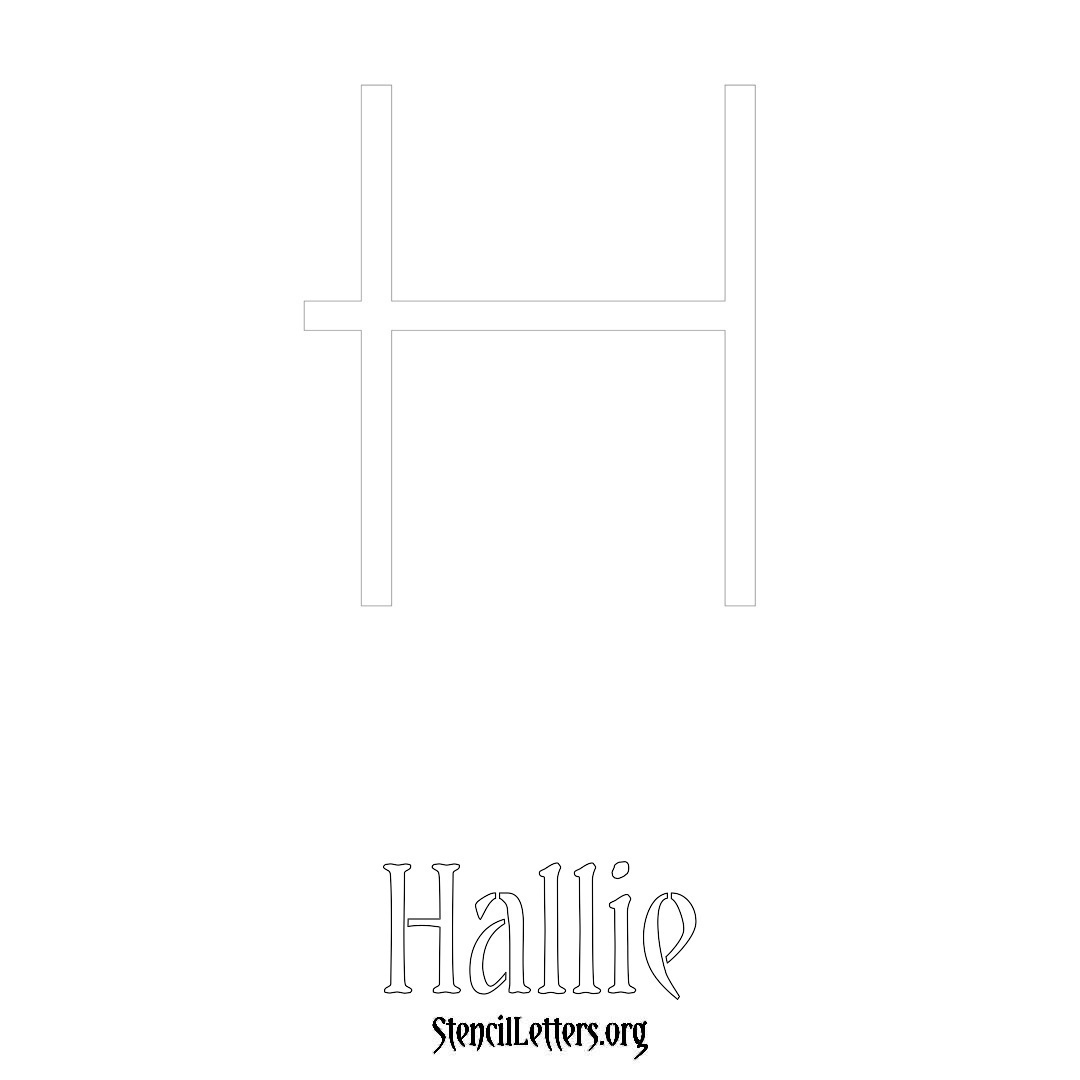 Hallie printable name initial stencil in Simple Elegant Lettering