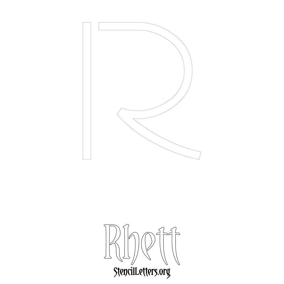 Rhett printable name initial stencil in Simple Elegant Lettering