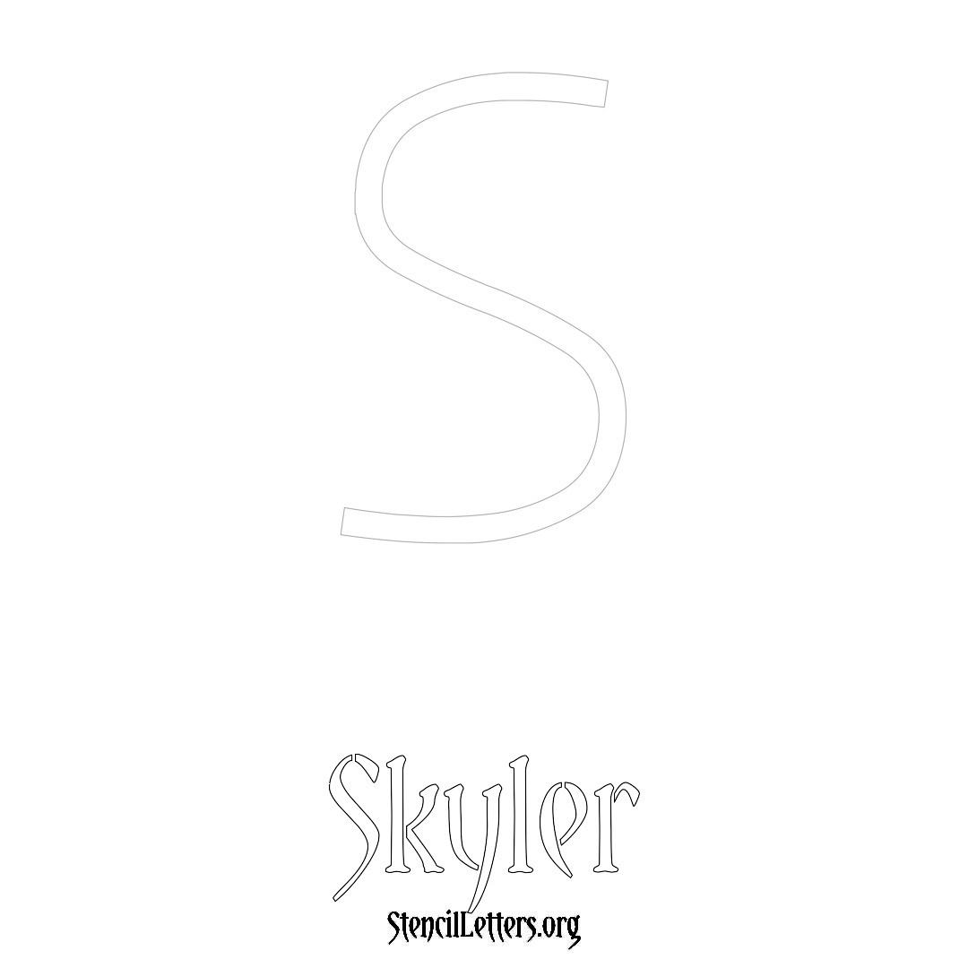 Skyler printable name initial stencil in Simple Elegant Lettering