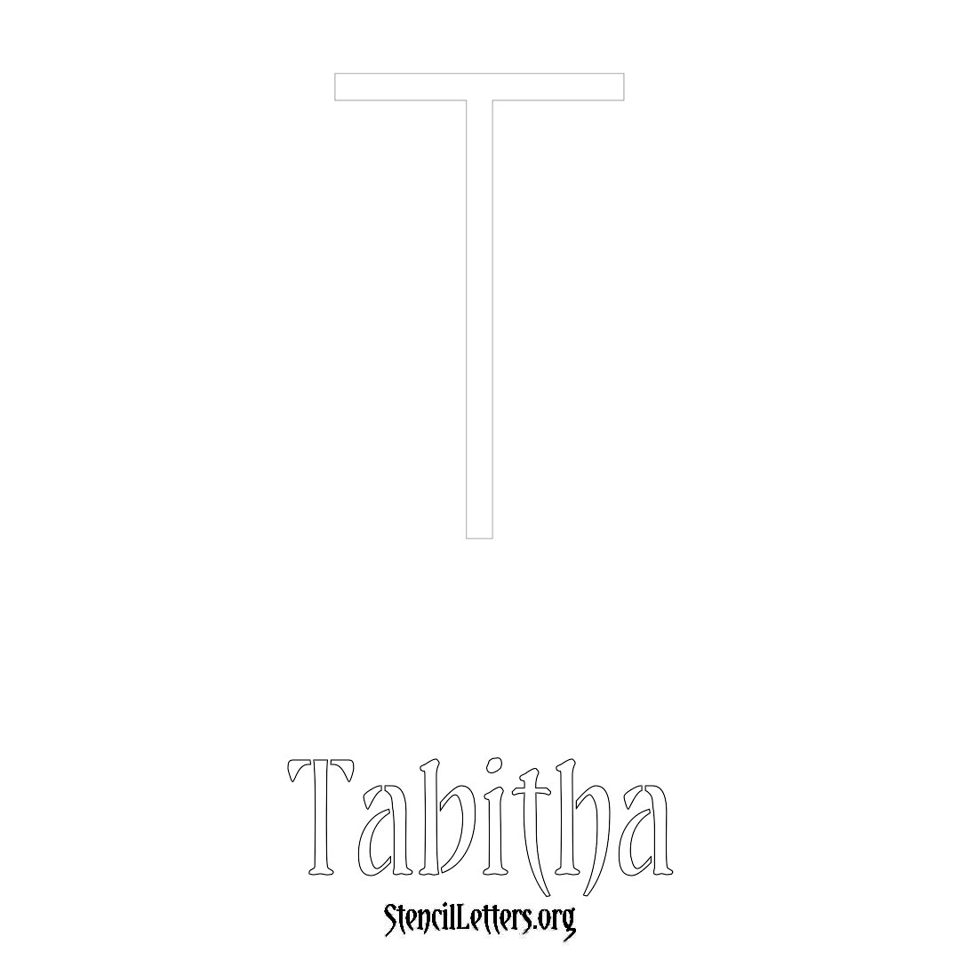 Tabitha printable name initial stencil in Simple Elegant Lettering