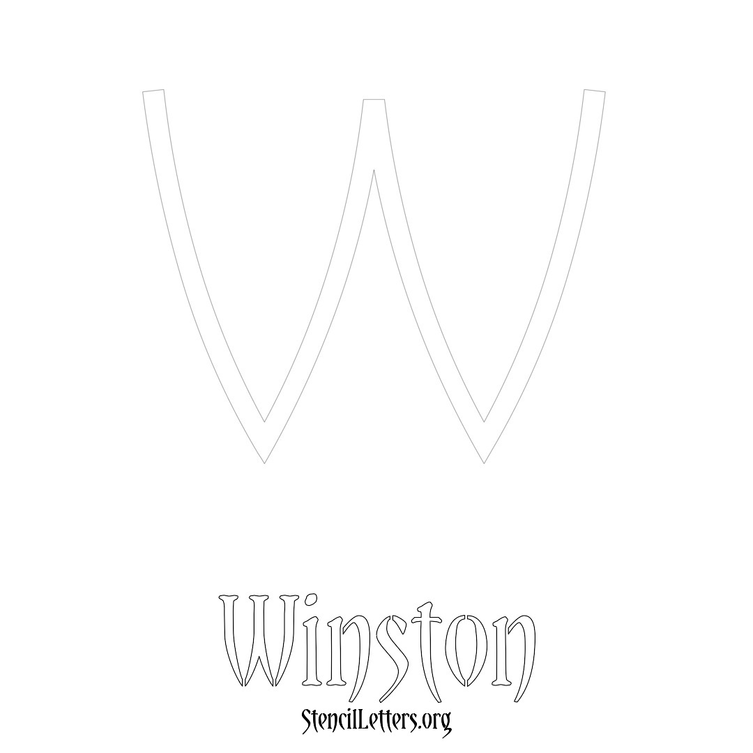 Winston printable name initial stencil in Simple Elegant Lettering