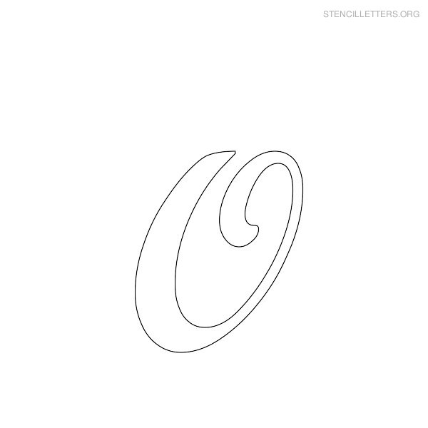 Stencil Letter Cursive O