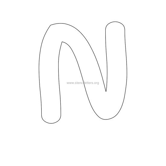 bubble stencil letter n