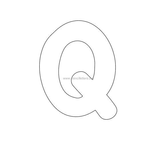 bubble stencil letter q