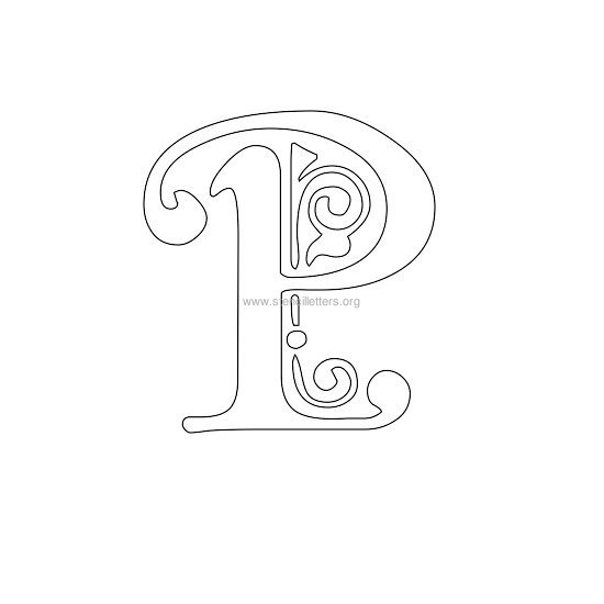 floral wall stencil letter p