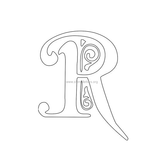 floral wall stencil letter r