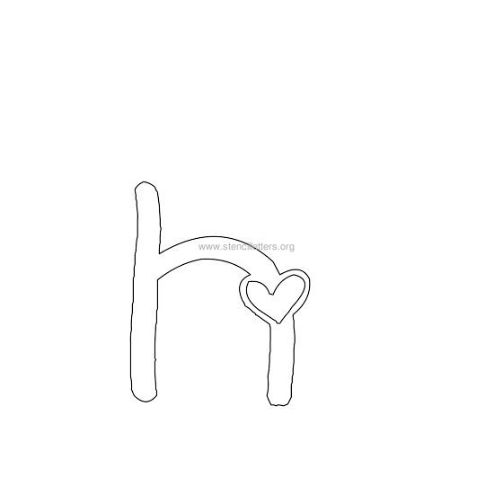 heart design stencil letter h